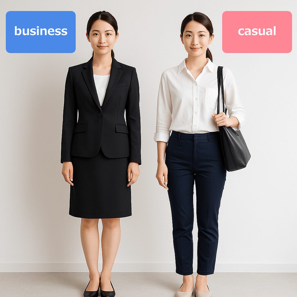 看護師面接時のスーツとカジュアルを比較